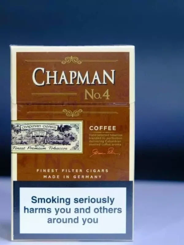 Chapman Coffee Sigara, kahve aromasıyla zenginleştirilmiş doğal tütünle eşsiz bir içim deneyimi sunar. Kahve tutkunları için ideal bir seçenek.
