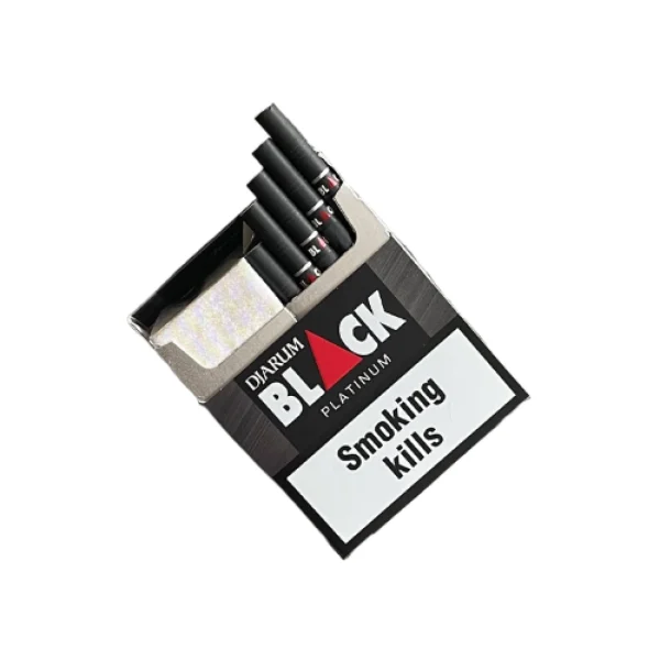 Djarum Black Platinum Sigara paketi, premium tütün karışımı ve lüks tasarımı ile dikkat çekiyor.