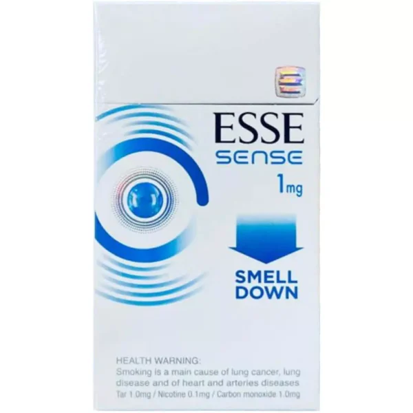 Esse Sense Smell Down Sigara paketi, düşük koku özelliği ve ince tasarımı ile dikkat çekiyor.