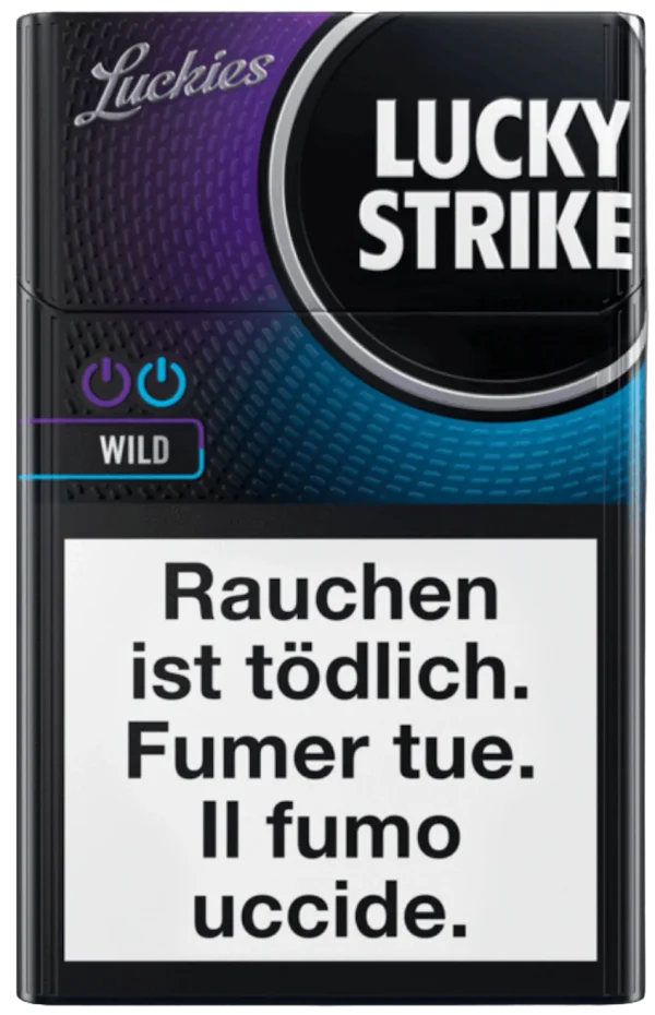 Lucky Strike Wild Freedom Sigara paketi, yabanmersini aroması ve özgürlük teması ile dikkat çekiyor.