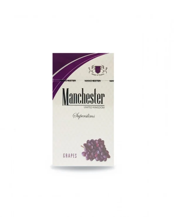 Manchester Superslims Grapes Sigara, üzüm aromasının tatlı ve ferah etkisiyle zenginleştirilmiş ince yapısıyla mükemmel bir içim deneyimi sunar. Her içimde tatlı bir üzüm lezzeti hissedilir.