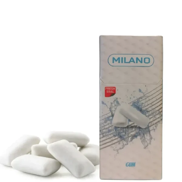 Milano Gum Sigara paketi, özel sakız aroması ve şık tasarımıyla dikkat çeken bir üründür. Bu görsel, ürünün ambalajını ve marka kimliğini yansıtmaktadır.
